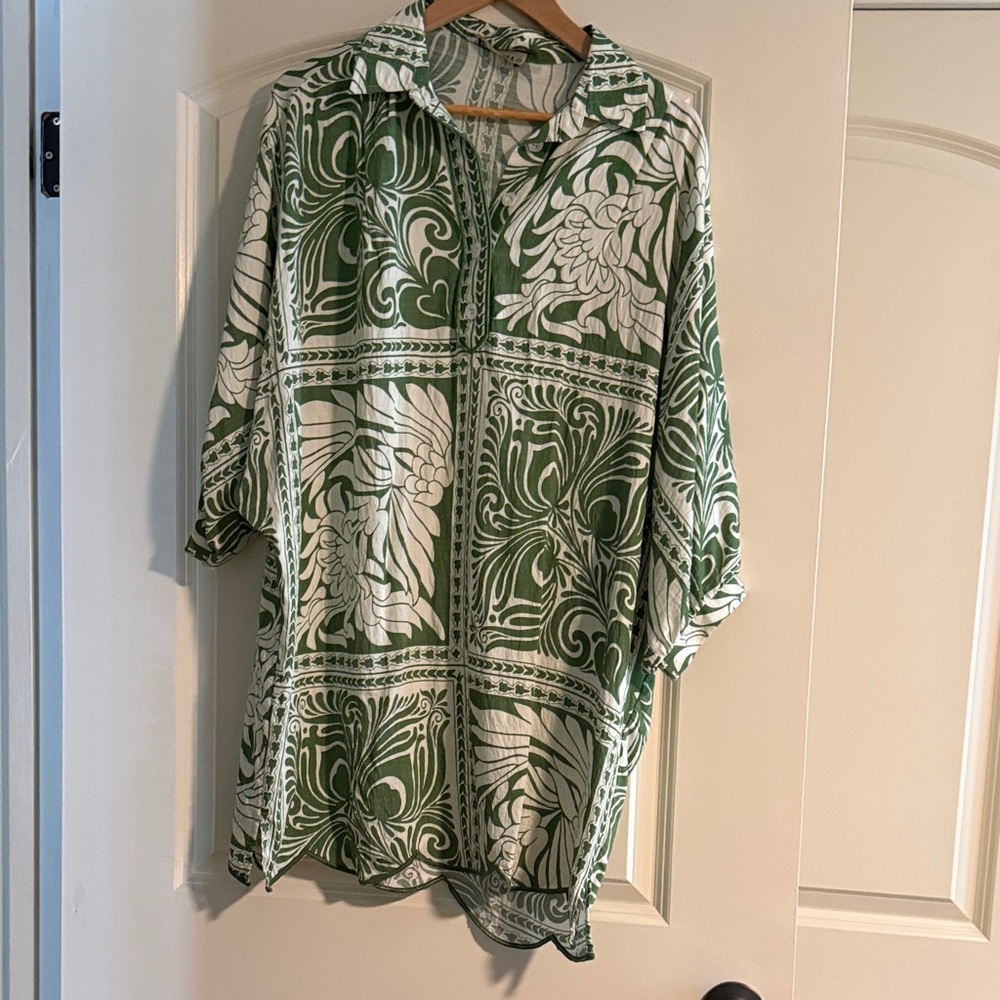Green Floral Men's Shirt